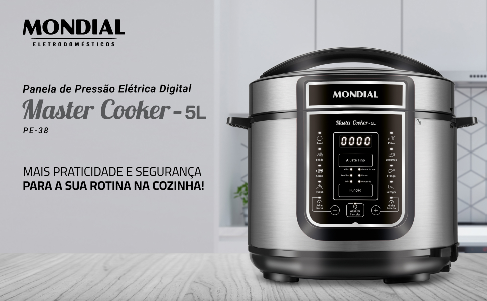 Panela de Pressão Elétrica Digital 5L Mondial e boa