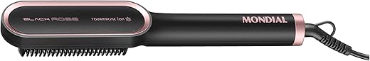Escova Alisadora Black Rose EA‑07 — LISO RÁPIDO (Sem Frizz!)